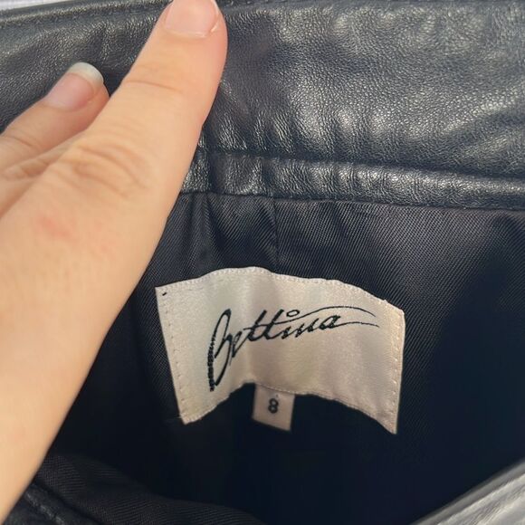 Bettina Leather Pants Elastic Waist Vintage size 8 - Picture 7 of 9